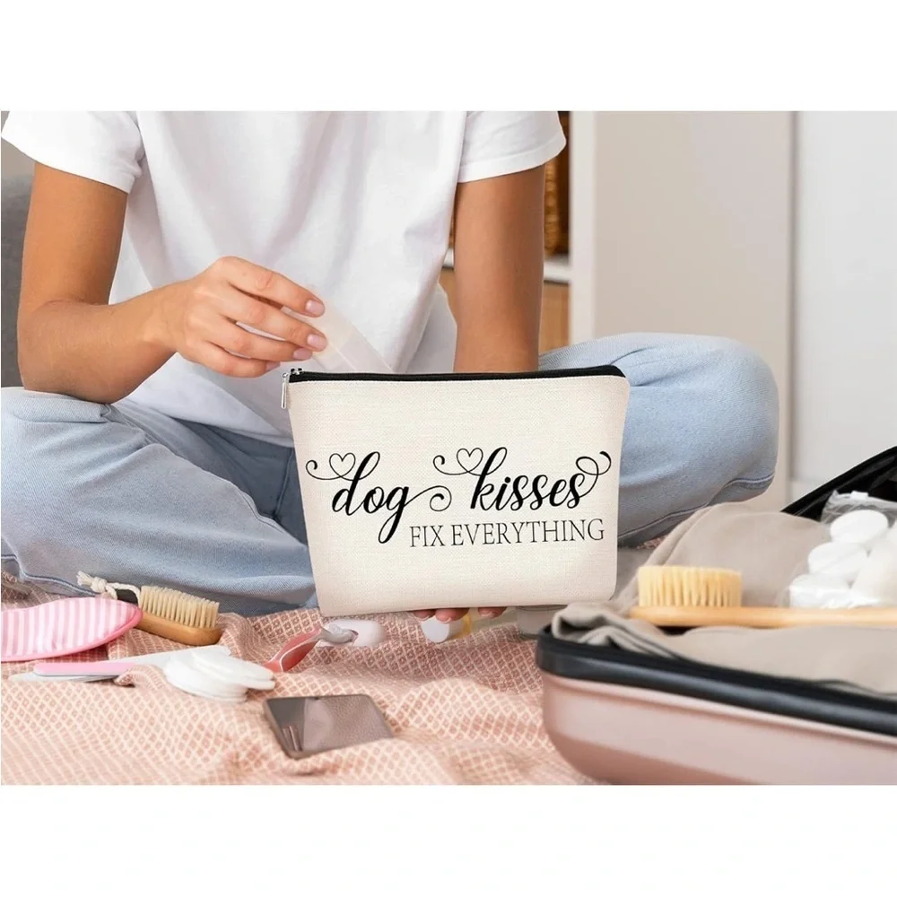 Makeup Bag Dog Kisses Fix Everything